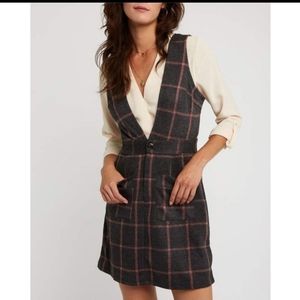 Charlotte Russe Windowpane Pinafore Dress, Size Small